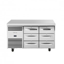 True Koelwerkbank Met Laden TCR1/2 - RVS Werkbank Zilver