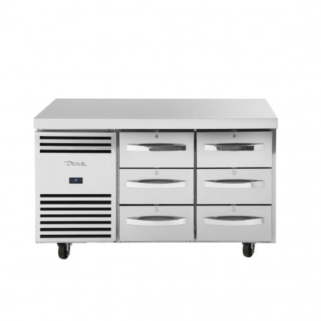 True Koelwerkbank Met Laden TCR1/2 - RVS Werkbank Zilver