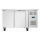 Polar U Series smalle koelwerkbank met dubbele deur – RVS werkbank in zilver