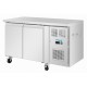 Polar U Series smalle koelwerkbank met dubbele deur – RVS werkbank in zilver