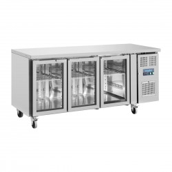 Polar U-serie Premium Driedeurs Displaykoeling Laag Model 358L RVS