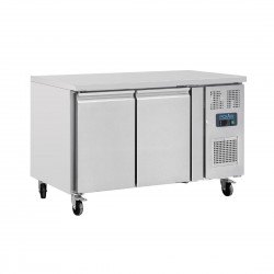 Polar U-serie dubbeldeurs counter koelkast 282L RVS Zilver