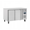 Polar U-serie dubbeldeurs counter koelkast 282L RVS Zilver