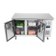 Polar U-serie dubbeldeurs counter koelkast 282L RVS Zilver