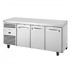 True TCR1/3 3-Deurs GN 1/1 Toonbank Koelkast – RVS Werkbank Zilver