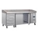 Polar U-serie Dubbele Deur Pizzacounter met Granieten Blad en Deegladen 290L