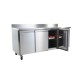 Polar U-serie RVS Koelwerkbank met Drie Deuren en Opstand – 417L (Zilver)