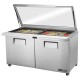 True TSSU-60-24M-B-ST-FGLID Saladewerkbank met Glazen Deksel – RVS Prepareer Counter 338L