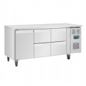 Polar U-serie RVS koelwerkbank met 1 deur en 4 lades - 358L