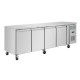 Polar U-serie vier deurs counter koelkast 553L RVS