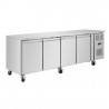 Polar U-serie vier deurs counter koelkast 553L RVS