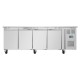 Polar U-serie vier deurs counter koelkast 553L RVS