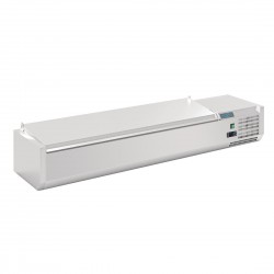 Polar G-serie opzetkoelvitrine met deksel 7x GN 1/4 – RVS