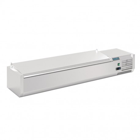Polar G-serie opzetkoelvitrine met deksel 7x GN 1/4 – RVS