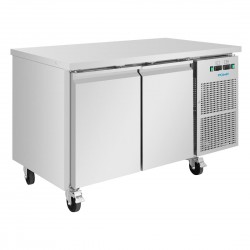 Polar U-serie Koel-vrieswerkbank met 2 Deuren 124L RVS Zilver