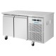 Polar U-serie Koel-vrieswerkbank met 2 Deuren 124L RVS Zilver