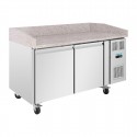 Polar U-Serie Dubbele Deur Pizza Werkbank met Granieten Blad – 428L