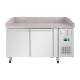 Polar U-Serie Dubbele Deur Pizza Werkbank met Granieten Blad – 428L