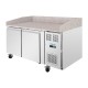 Polar U-Serie Dubbele Deur Pizza Werkbank met Granieten Blad – 428L