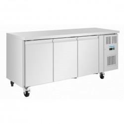 Polar U-Series koelwerkbank 3 deurs smal 231L RVS Grijs