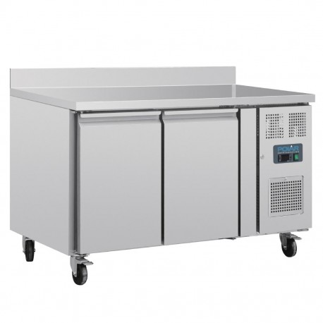 Polar U-serie Werkbankkoeling Dubbele Deur met Achterwand RVS Zilver 282L