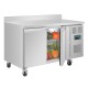 Polar U-serie Werkbankkoeling Dubbele Deur met Achterwand RVS Zilver 282L