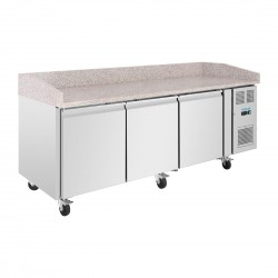 Polar U-serie Bakkerij Counter Koelkast met Granieten Blad 634L - RVS Werkbank Zilver