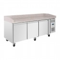 Polar U-serie Bakkerij Counter Koelkast met Granieten Blad 634L - RVS Werkbank Zilver