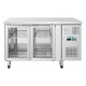 Polar U-serie koelwerkbank met twee glazen deuren – Grijs, 314L
