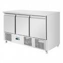 Polar U-serie geventileerde 3-deurs saladette RVS 400L Grijs