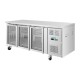 Polar U-serie 3-deurs koelwerkbank met glazen deuren RVS 465L