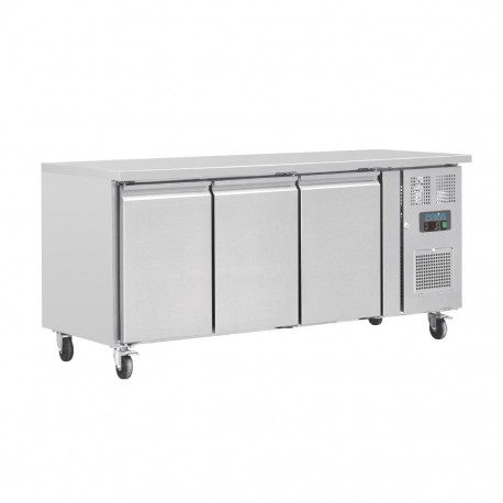 Polar U-serie RVS koelwerkbank met drie deuren – 417L