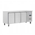 Polar U-serie RVS koelwerkbank met drie deuren – 417L