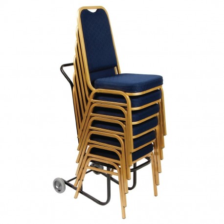 Bolero Trolley voor Stapelstoelen - Zilverkleurige Transportwagen