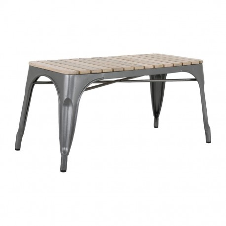 Bolero Bistro Bank met Mangohouten Latten en Donkergrijze Poten - 850mm (Set van 2)