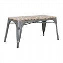 Bolero Bistro Bank met Mangohouten Latten en Donkergrijze Poten - 850mm (Set van 2)