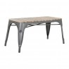 Bolero Bistro Bank met Mangohouten Latten en Donkergrijze Poten - 850mm (Set van 2)