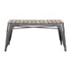 Bolero Bistro Bank met Mangohouten Latten en Donkergrijze Poten - 850mm (Set van 2)