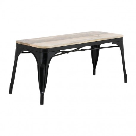 Bolero Bistro Bank Mangohout met Zwarte Stalen Poten 1000mm - Set van 2 Stuks