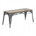 Bolero Bistro Bank Mangohout Donkergrijs 1000mm - Set van 2