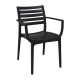 Artemis stoelen met armleuning zwart – polypropyleen, set van 2 (Siesta)