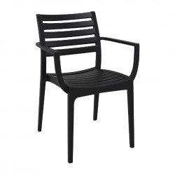 Artemis stoelen met armleuning zwart – polypropyleen, set van 2 (Siesta)