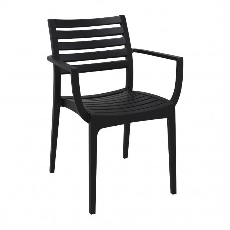 Artemis stoelen met armleuning zwart – polypropyleen, set van 2 (Siesta)