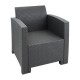 Bolero PP Fauteuil en Tafel Rieten Set Grijs – Kunststof Stoelen