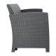 Bolero PP Fauteuil en Tafel Rieten Set Grijs – Kunststof Stoelen