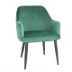 Bolero Lia Velvet stoelen donkergroen (2 stuks) – stoelen met armleuning voor binnengebruik
