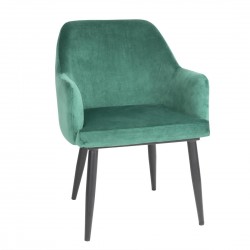 Bolero Lia Velvet stoelen donkergroen (2 stuks) – stoelen met armleuning voor binnengebruik
