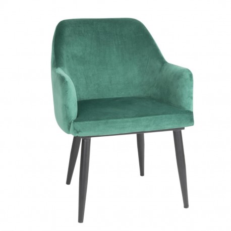 Bolero Lia Velvet stoelen donkergroen (2 stuks) – stoelen met armleuning voor binnengebruik
