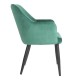 Bolero Lia Velvet stoelen donkergroen (2 stuks) – stoelen met armleuning voor binnengebruik