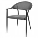 Bolero Santiago outdoor armstoelen zwart (set van 4) – aluminium & textileen